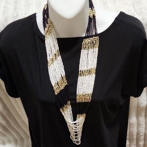Boho Style Beaded Necklace Statement Peice